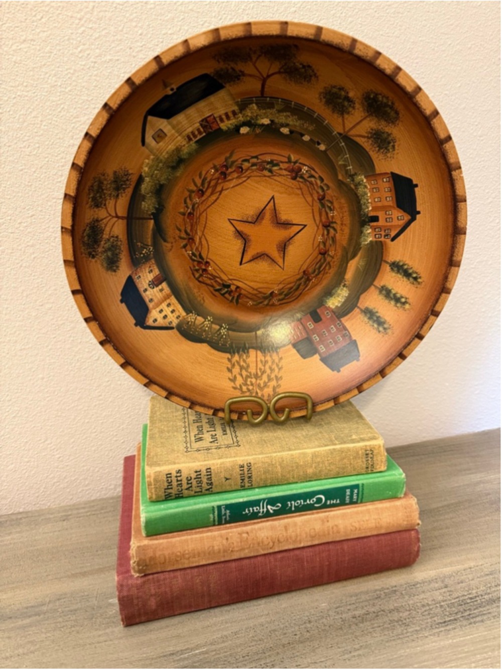 Kennedy's Wooden Bowl Folk Art Country Collection Hand Painted Saltbox